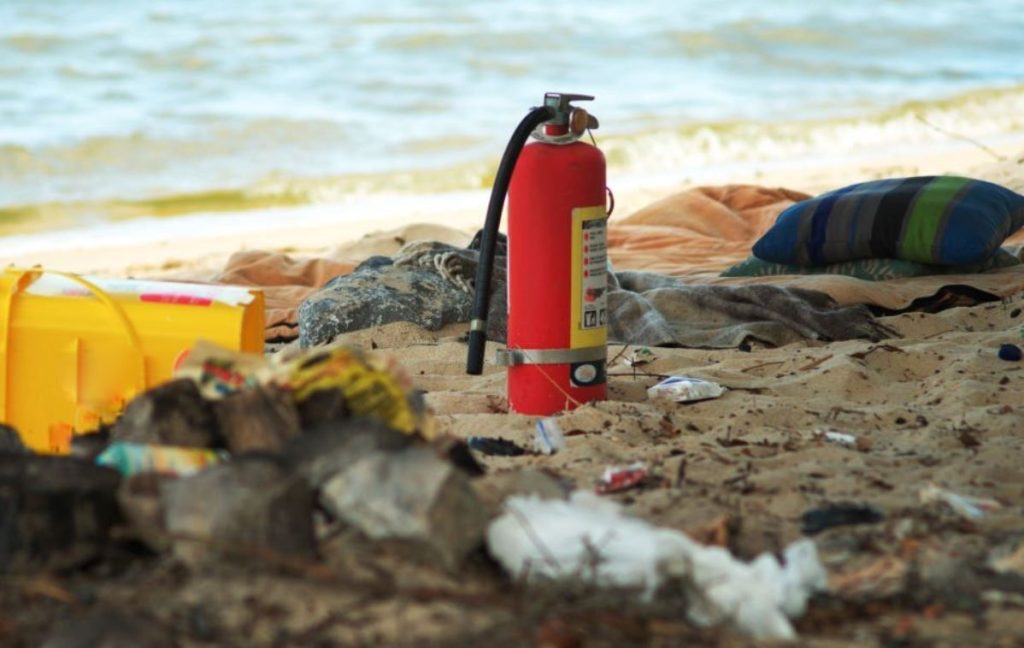 keep a fire extinguisher with you when cooking something inside a tent